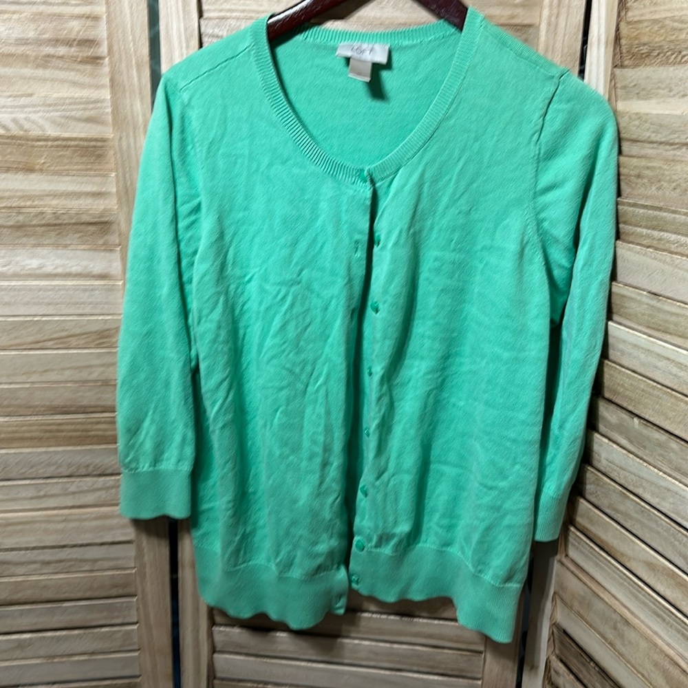 Loft outlet 3/4 sleeve cardigan. Light spring green